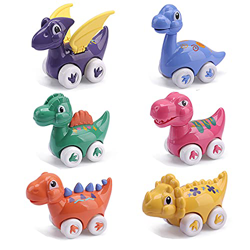 nicknack Juguetes de dinosaurios para coche, 6 piezas Coches de juguetes para niños niñas 1 2 3 años en oferta