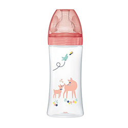 Dodie 3700763536613 - Biberón anticólico Sensation+, tetina plana, flujo de 3, 6 meses, color rosa Jardín, 330 ml, 1 unidad precio