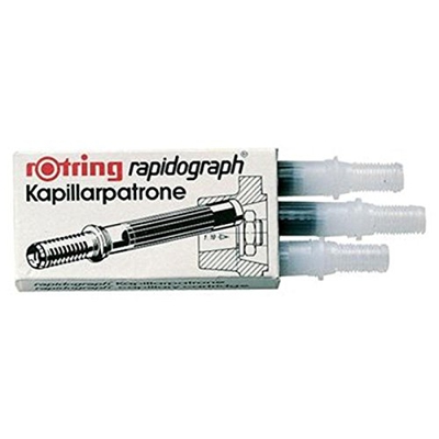 Pack de 3 cartuchos de tinta para bolígrafo Rolling Rapidograph, color negro