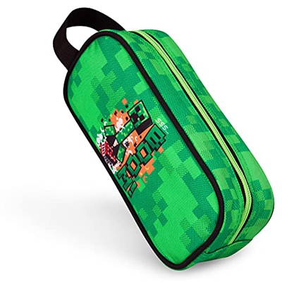 Minecraft Estuche Escolar Niño, Material Escolar, Estuches Escolares 21 cm, Regalos Cumpleaños Niños Colegio (Verde)