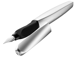 Pelikan P457 - Pluma estilográfica de trazo medio, plateado en oferta