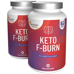 Keto F-Burn con Té Verde y Extracto de Jengibre - Ideal para la Dieta Keto, para Hombres y Mujeres - Ingredientes Naturales - 120 (2x60) capsulas vega características