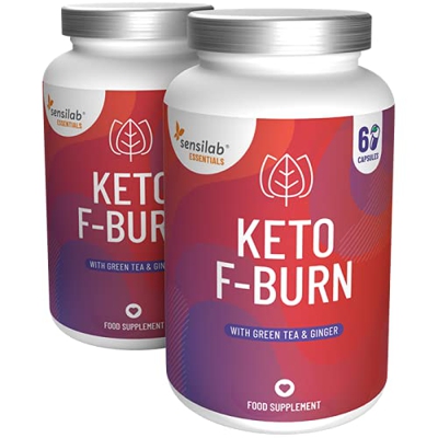 Keto F-Burn con Té Verde y Extracto de Jengibre - Ideal para la Dieta Keto, para Hombres y Mujeres - Ingredientes Naturales - 120 (2x60) capsulas vega