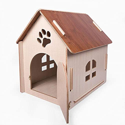 FACAZ Casa para Perros Casa de Madera para Perros y Gatos Casa para Mascotas Cueva - Uso en Interiores o Exteriores para Interiores al Aire Libre (Col características