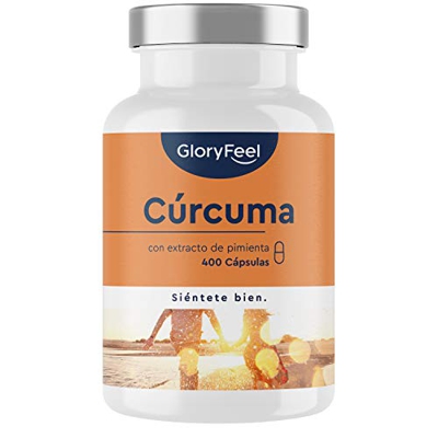 Cúrcuma Curcumina con Pimienta Negra (Piperina) - 400 Cápsulas Veganas (Suministro para 1+ año) - Máxima Potencia 700mg por Cápsula - Polvo de Turmeri