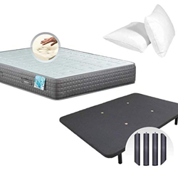 Dulces Sueños Pack COLCHON VISCOELASTICO Premium + Base TAPIZADA 3D + Patas + 2 Almohadas VISCO (105 x 190) precio