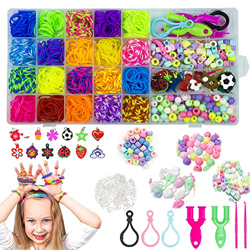 Gomas Pulseras de Colores Telar Kit de Pulseras DIY Niños Gomas Pulseras Kit Pulseras Goma Pulseras Gomas Bandas para Pulsera,Collar,Herramienta de Te precio