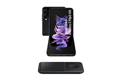 Samsung Galaxy Z Flip3 5G - Smartphone sin Tarjeta SIM, Android, Plegable, 256 GB, Color Negro + Wireless Charger Dúo (ES Version)