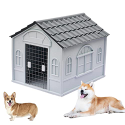 Caseta para Perros Grandes y Medianos, Caseta Exterior Mascota, Casetas para Perros Exterior, Caseta de Plastico para Perros con Puerta, Casa Perro pa precio