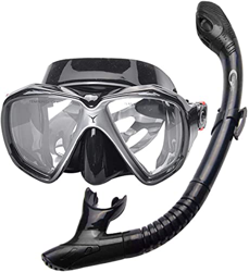 GTJF Máscara de Buceo Gafas de Buceo Máscara de Cara Completa Gafas de Buceo Snorkel para Hombres SB Snorkel Set Impact Festival Vidrio Templado Gafas características