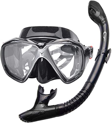 GTJF Máscara de Buceo Gafas de Buceo Máscara de Cara Completa Gafas de Buceo Snorkel para Hombres SB Snorkel Set Impact Festival Vidrio Templado Gafas