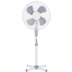 BIWOND Ventilador de Pie COOLFEEL (45W, 16", 122cm de Altura, Ajustable, Patas Antideslizantes, 4 Helices, Oscilante, 3 Velocidades) - Plata en oferta