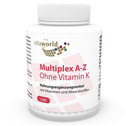 Multiplex Multivitamínico A-Z/sin vitamina K 120 Cápsulas Vegetales Vita World precio