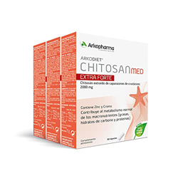 Arkopharma Arkodiet Chitosán Extra Forte Tripack 90 Cápsulas, Evita la absorción de grasas, Excesos Puntuales, Metabolismo normal + Asesoramiento Nutr características