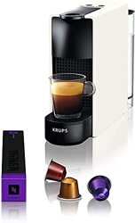 Essenza Mini XN1101 - Cafetera monodosis de cápsulas , compacta, 19 bares, apagado automático, color blanco, Pack Cápsulas bienvenida incluido [Clase  precio