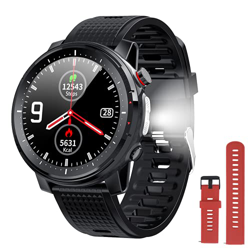 Reloj inteligente para hombre y mujer,con linterna eléctrica,presión de la frecuencia cardíaca,podómetro,monitor del sueño,IP68 impermeable,larga dura características