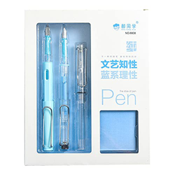 Zwbfu Fountain Pen,Juego de pluma estilográfica de 0,5 mm con 12 cartuchos de tinta 2 puntas 1 absorbente de tinta Excelente regalo de escritura en oferta