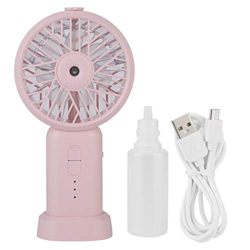 Ventilador eléctrico portátil 12 ml USB recargable Spray Fan para traer brisa fresca (rosa, tipo torre inclinada de Pisa) características