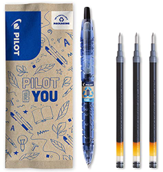 Pilot – Lote de 1 B2P Gel 0.7 + 3 recambios – Bolígrafo Roller de tinta de gel – Retractable – Bolígrafo fabricado a partir de plástico reciclado – Be precio