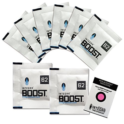 Integra Boost 62% - 8 x 8g regulador de humedad I Humidificador de 2 vías con indicador - Humedad de hasta 25 g I paquete de humidificación