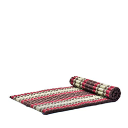 LEEWADEE colchoneta tailandesa Enrollable L – Colchón para masajes Grueso, futón para Dormir, Alfombrilla de kapok, 200 x 105 cm, marrón Rojo en oferta