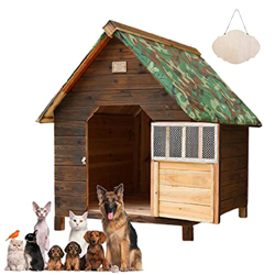 Casa de Perro Grande Exterior, Caseta para Perros Exterior Mediana/Pequeños, Caseta para Perros Exterior con Puerta, Casa Perro Madera, Casitas para G características