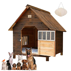 Casetas para Perros Grandes Exterior Impermeables, Caseta de Madera para Perros Gatos, Caseta Perros Exterior con Puerta, Casa Perro Mediano Casa, Per precio