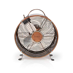 NEDIS Ventilador de Mesa Ventilador de Escritorio de Estilo Retro - Diámetro 25 cm - 2 Velocidades - Turquesa Cobre 1.50 m en oferta