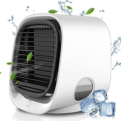 Lahuko Aire Acondicionado Portatil con Mando a Distancia 4-in-1 Mini Enfriador de Aire, Ventilador, Humidificador, Purificador con 3 Velocidades