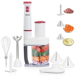 Bakaji Batidora de inmersión 4 en 1 con cuchillas de acero Minipimer Potencia 600 W Velocidad ajustable Accesorios Mixer Batidora Picadora Corta Verdu precio