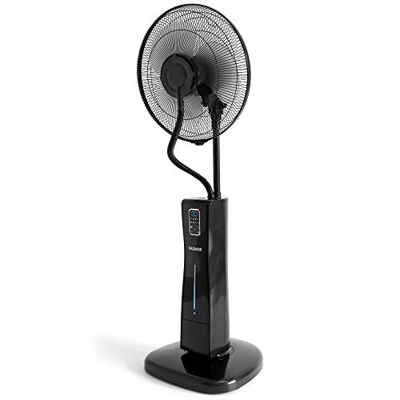 VASNER Cooly - Ventilador de pie, silencioso, oscilante, con Mando a Distancia, refrigeración por Agua, bajo Consumo, 3 velocidades (Negro)