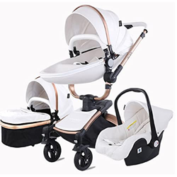 Sillas de paseo Cochecito de bebé 3 en 1 Triciclo Baby Walker Cochecito de alto paisaje Cochecitos plegables Carrito de bebé para bebé 0-36 meses (Bla características