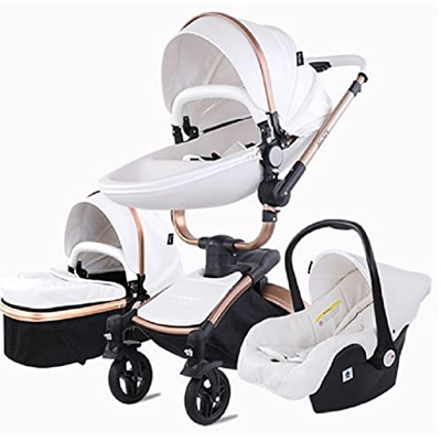 Sillas de paseo Cochecito de bebé 3 en 1 Triciclo Baby Walker Cochecito de alto paisaje Cochecitos plegables Carrito de bebé para bebé 0-36 meses (Bla