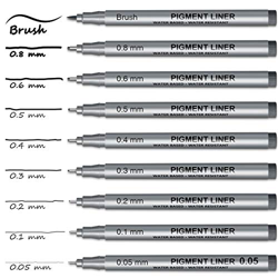 Black Fineliner Pens, Anyuke Set de 9 Pigment Liner Set, Pincel y caligrafía Fineliner Pen Sketching Artist Illustration Tchnische Drawing Office Arch precio