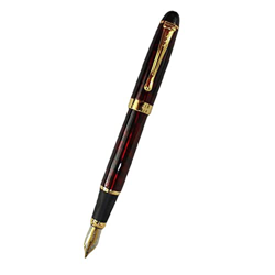 Moda elegante Jinhao 450 pluma roja oscura con clip de oro características