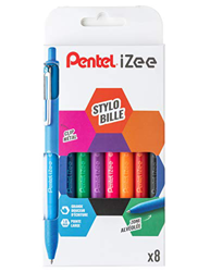 Pentel BX470/8 iZee - Bolígrafo retráctil con clip (punta ancha, 1 mm, 8 unidades) características