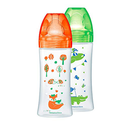 Dodie Sensation+ - Set de 2 biberones, 330 ml, color verde/naranja en oferta