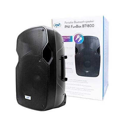 Altavoces portátiles PNI FunBox BT1800, RMS 180W, woofer de 12 Pulgadas, con Bluetooth, Reproductor de MP3, SD, USB, Radio FM, Karaoke, función Echo y