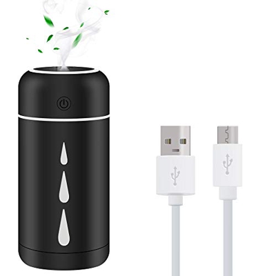 Teguangmei Humidificador Mini - 350ML Humidificador Portátil USB de Gran Capacidad,Funcionamiento Ultrasónico Silencioso,Apagado Automático/Con Luz Am