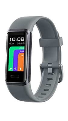 YAMAY Pulsera Actividad Inteligente,Gran Pantalla HD Dinámica a Color de 1.05” Reloj Inteligente con Alexa,Datos del Tiempo,Pulsómetro,Pulsioximetro,I