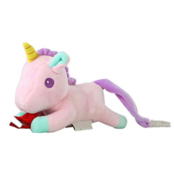 EElabper Soporte de Chupete de Unicornio con Peluche extraíble, Peluche, Juguete y traqueteo para bebés sin pezón (Rosa) en oferta