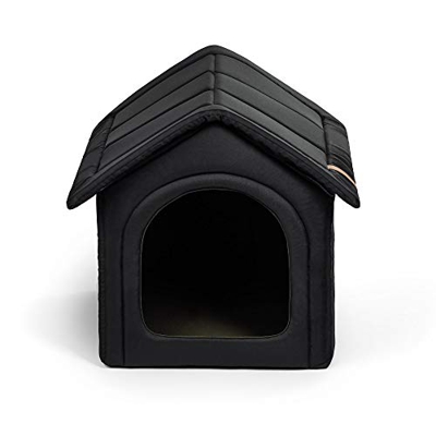 R Exproduct Home Premium - Caseta para Perros, casa para Animales, Plegable, Resistente al Agua, Resistente a los arañazos, Color Negro, XL (46 x 52 x