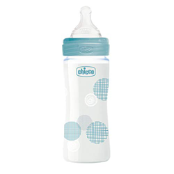 Chicco Benessere - Biberón de flujo lento de cristal, tetina de silicona, 240 ml, 280 g precio