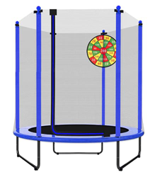 PILIN Trampolín de 1,4 m de diámetro x 1,7 m de alto para uso en interiores y exteriores con red de seguridad, gran regalo para niños en cumpleaños, a precio