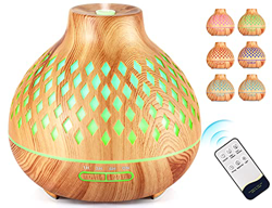 yumcute Humidificador ultrasónico 400 ml, Silencio, Difusor de Aroma Silencioso con Función de control remoto y Lámpara de Siete Colores y Apagado Aut en oferta