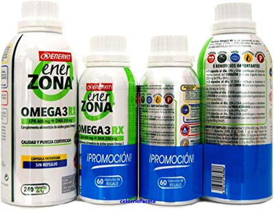 Enerzona Omega 3RX1gr |EPA 400 mg+DHA 200 mg| 240capsulas + Regalo 60capsulas.- PACK 2UN