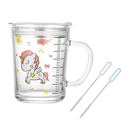 NO Heiqlay Taza de Leche Niños con Pajita, Tazas para Niños Medición, Vaso Leche con Tapa Niños, Jarro con Pajita, para café con leche, jugo, té helad características