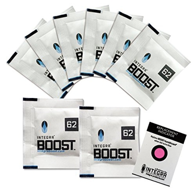 Integra Boost 62% - 8 x 4 g regulador de humedad I Humidificador de 2 vías con indicador - Humedad de hasta 10 g I Paquete de humidificación