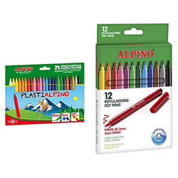 Alpino Ceras De Colores Plasti Pa000024- Estuche De Ceras Para Niños De 24 Unidades Lápices De Cera Para Manualidades Y Uso Escolar + Rotuladores Colo en oferta