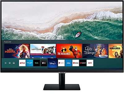 Samsung LS32AM502NRXEN - Monitor Smart de 32'' FullHD, 1920x1080, Smart TV Apps, TV Plus, Altavoces, WiFi, Bluetooth, VA, diseño sin Marcos, Negro